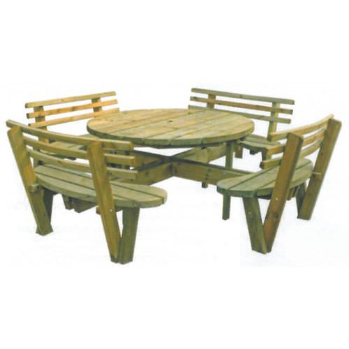 Tavolo da picnic contemporaneo - 161338 - Guéry SAS - in legno / rotondo / per spazio pubblico