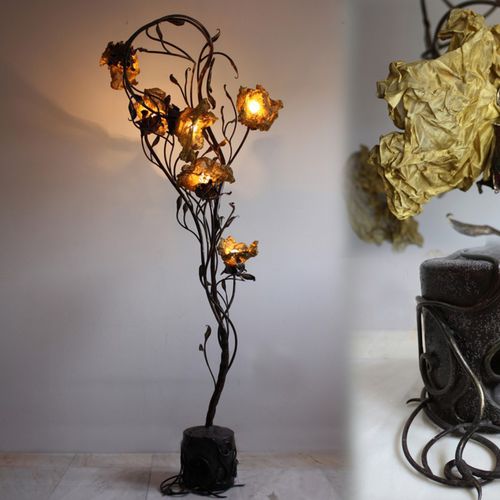 Lampada da pavimento - AETAS - Maximusarredi - in ferro modellato / design originale / con cavo