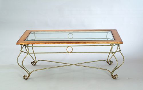 Tavolino basso design originale - ZANTE - Maximusarredi - in vetro / in ferro modellato / rettangolare