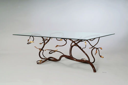 Tavolo design originale - KELLIAS - Maximusarredi - in ferro modellato / con supporto in ferro forgiato / rettangolare