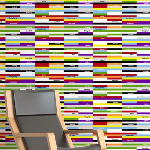 Carta da parati contemporanea - CAPITALES DU MONDE - AQUILIA - DECLIK - a motivi / a colori / in tessuto non tessuto