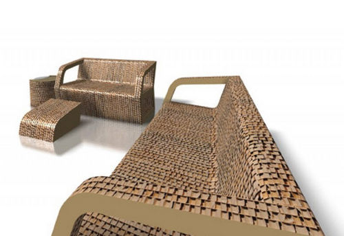 Divano contemporaneo - SPARK - drydesign - marrone / in cartone / 2 posti