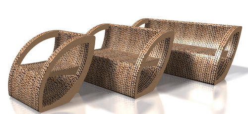 Poltrona contemporanea - FOGLIA - drydesign - in cartone