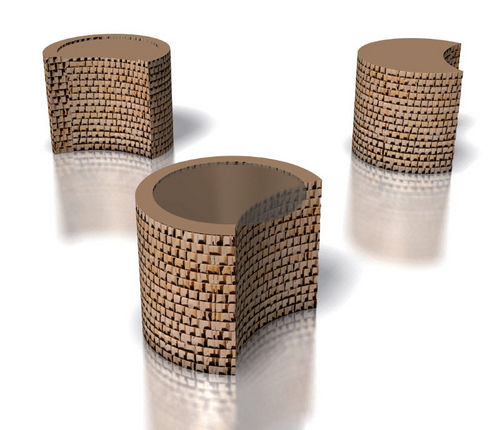 Tavolo d'appoggio contemporaneo - LUNATICO - drydesign - in cartone / curvo / per uso residenziale