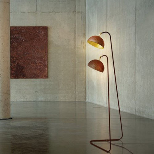Lampada da terra - THE QUEEN DOUBLE - Mammalampa - in acciaio / Goldflex® / in Solid Surface