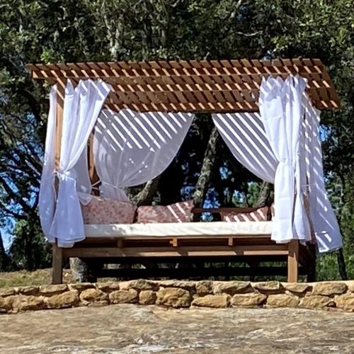 Letto da giardino a baldacchino - MADRAGUE - HONEYMOON - matrimoniale / contemporaneo / in tessuto