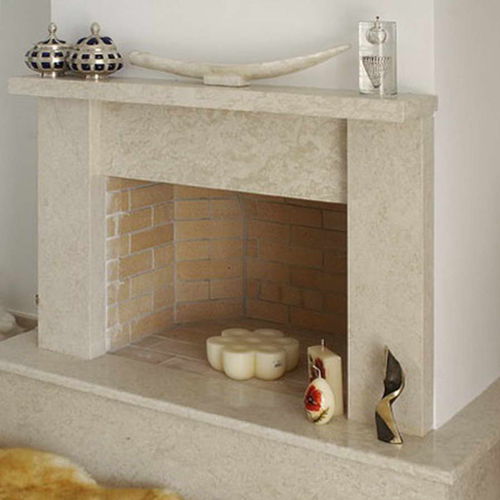 Cornice per camino contemporanea - PERGAMENA  - Balfin srl - in calcare
