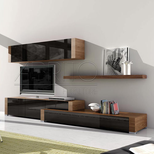 Parete attrezzata TV contemporaneo - NAGARE: 50C - A. Brito - in legno / in vetro