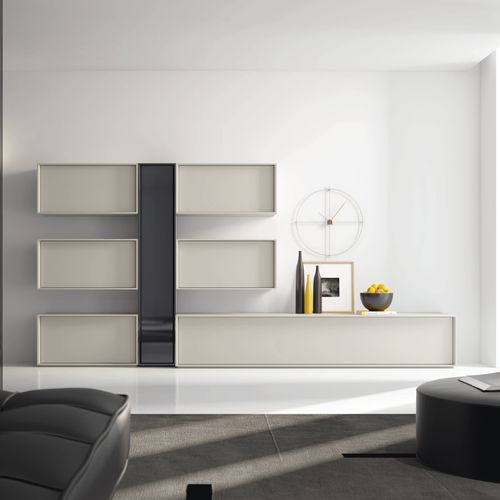 Parete attrezzata per soggiorno contemporanea - NEXT : 203 - A. Brito - in legno laccato