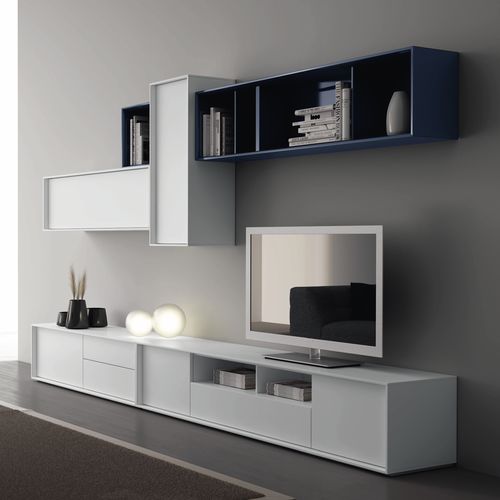 Parete attrezzata TV contemporaneo - NEXT : 211 - A. Brito - in legno laccato / modulare
