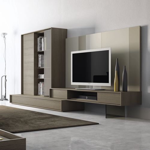 Parete attrezzata TV contemporaneo - NEXT : 214 - A. Brito - in legno / in legno laccato