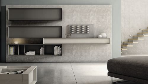 Parete attrezzata per soggiorno contemporanea - NEXT : 215 - A. Brito - in legno laccato