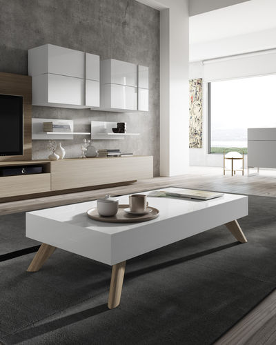 Tavolino basso contemporaneo - GINZA + : MC06 - A. Brito - in legno laccato / rettangolare / per uso residenziale