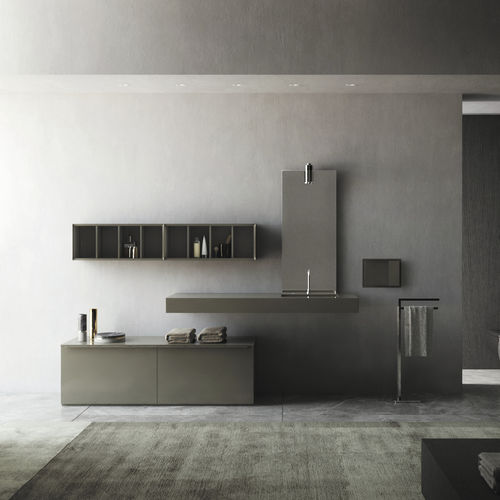 Mobile lavabo a muro - LOGICO - Inda - in alluminio / contemporaneo / senza ante