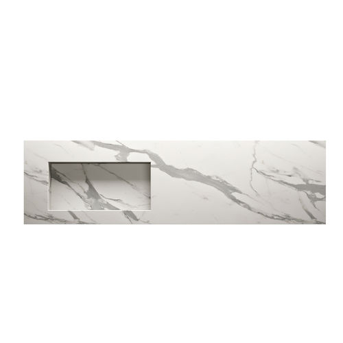 Lavabo integrato - LEONARDO - Inda - in HPL / con piano integrato / rettangolare