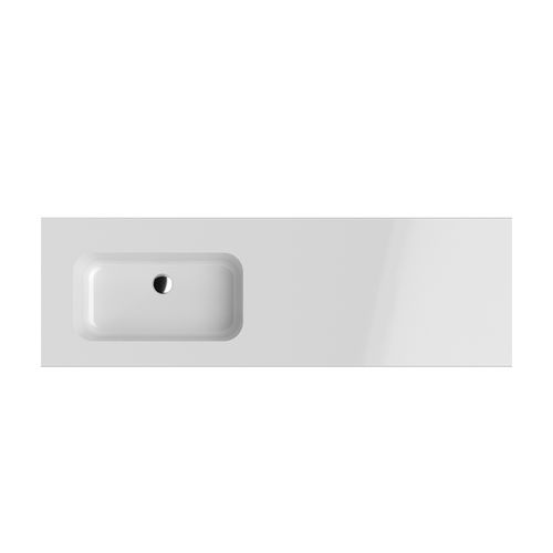 Lavabo integrato - GIOTTO - Inda - in marmo / rettangolare / 1 foro