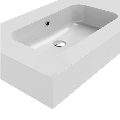 Lavabo integrato - GIOTTO FREE - Inda - in marmo / rettangolare / 1 foro