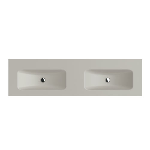 Lavabo integrato - DHARMA VETRO - Inda - in ceramica / rettangolare / 1 foro