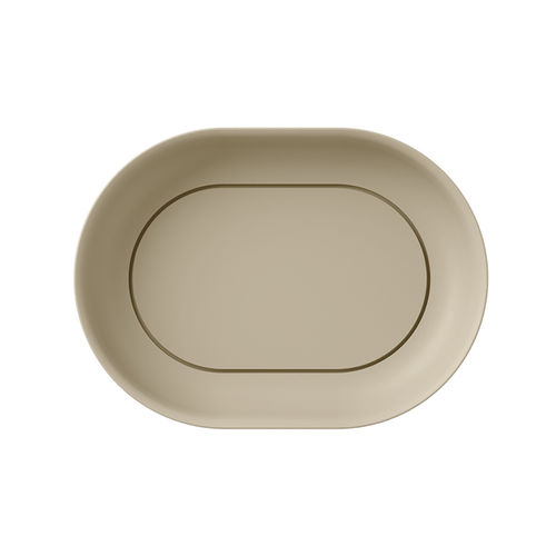 Lavabo da appoggio - MINORCA - Inda - in marmo / con piano integrato / ovale