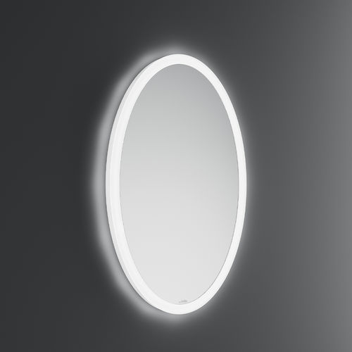 Specchio da bagno a muro - PORTOLE  - Inda - contemporaneo / ovale / bianco