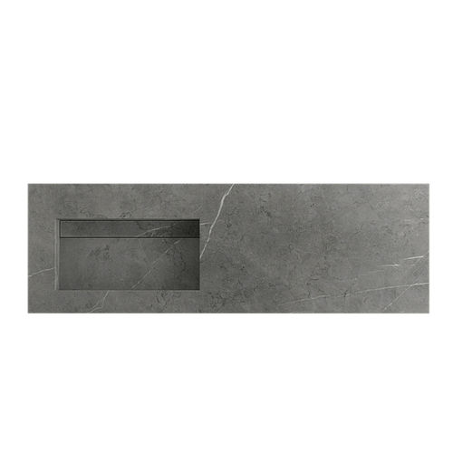 Lavabo integrato - RAFFAELLO ELITE - Inda - in ceramica / con piano integrato / lucido