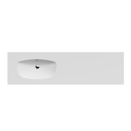 Lavabo integrato - GALILEO OVALE - Inda - in marmo / con piano integrato / rettangolare