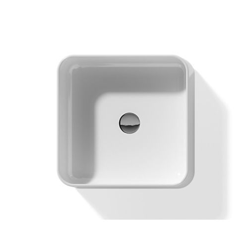 Lavabo da appoggio - CAPRI 40 - Inda - in ceramica / con piano integrato / quadrato