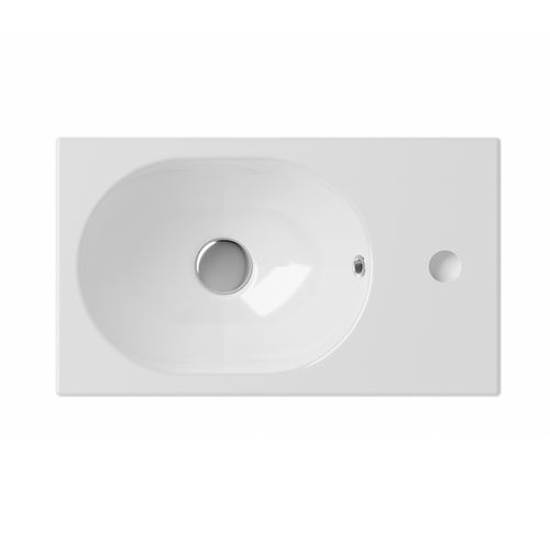 Lavabo integrato - A - Inda - in ceramica / con piano integrato / rettangolare