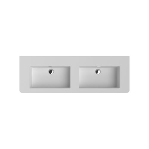 Lavabo integrato - SOFT - Inda - in marmo / rettangolare / 1 foro