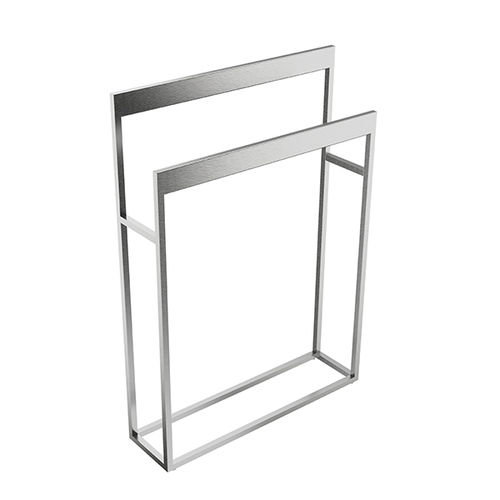 Portasalviette a 2 barre - 500x850x160 mm - Inda - da terra / in acciaio inossidabile spazzolato / nero