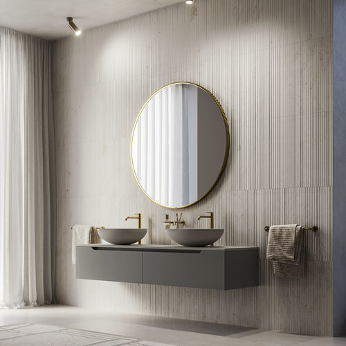 Specchio da bagno a muro - RAGUSA+ - Inda - contemporaneo / rotondo / in alluminio