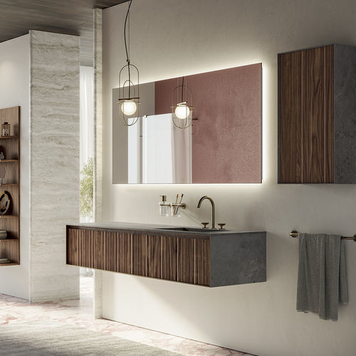 Specchio da bagno a muro - PARENZO+ - Inda - contemporaneo / rettangolare / in alluminio