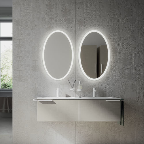 Specchio da bagno a muro - PORTOLE+ OVAL - Inda - contemporaneo / ovale / bianco