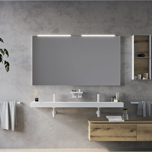 Specchio da bagno a muro - GARDA - Inda - contemporaneo / rettangolare / in alluminio