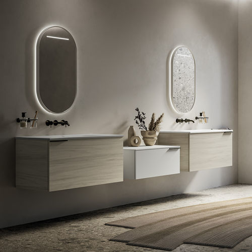 Mobile lavabo doppio - PROGETTO FILO - Inda - sospeso / in legno / in MDF