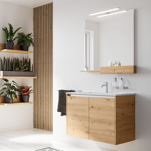 Mobile lavabo sospeso - METROPOLE - Inda - in legno / contemporaneo / con sportello