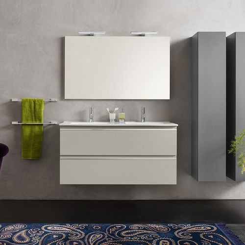 Mobile lavabo doppio - URBAN - Inda - sospeso / in legno / in MDF
