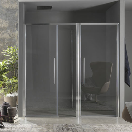 Box doccia in alluminio - TRENDY DESIGN - Inda - in vetro / fisso / con porta pivotante
