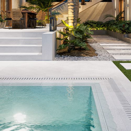 Griglia di drenaggio in gres porcellanato - RJ55 - Cerámica Mayor - per spazi verdi / per piscina