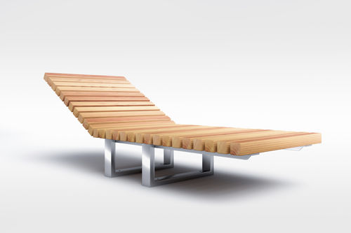 Lettino prendisole contemporaneo - Factory Street Furniture - in legno / in acciaio inossidabile / contract