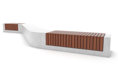 Panca per spazi pubblici contemporanea - RAKT - Factory Street Furniture - in legno di latifoglie / in calcestruzzo / modulare