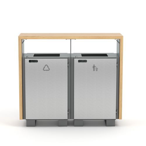 Portarifiuti pubblico - Bloc - Factory Street Furniture - per raccolta differenziata / da appoggio / in legno