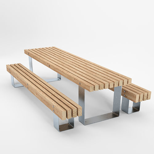 Tavolo da picnic contemporaneo - QUAY TABLE - Factory Street Furniture - in legno / con supporto in acciaio galvanizzato / rettangolare