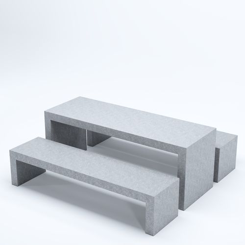 Tavolo da picnic design minimalista - BLOC  - Factory Street Furniture - in calcestruzzo / con supporto in calcestruzzo / rettangolare