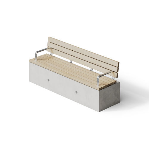Panca per spazi pubblici contemporanea - SOCA Lengthways Slat Seat - Factory Street Furniture - in legno / in cemento armato / in metallo