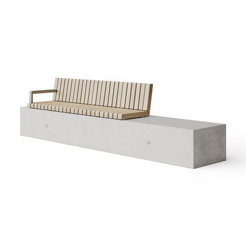 Panca per spazi pubblici contemporanea - Soca X ways  - Factory Street Furniture - in legno / in calcestruzzo / in metallo