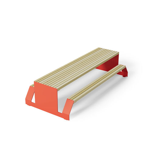 Tavolo da picnic design originale - SLAB  - Factory Street Furniture - in acciaio galvanizzato / in acciaio con rivestimento a polvere / in legno