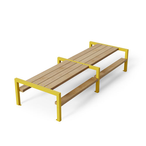 Tavolo da picnic design originale - ARRY - Factory Street Furniture - in acciaio galvanizzato / in legno / con supporto in metallo