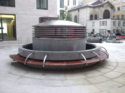 Panca per spazi pubblici contemporanea - GRACECHURCH STREET, LONDON - Factory Street Furniture - in legno / in acciaio inossidabile / a muro