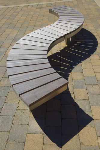 Panca per spazi pubblici contemporanea - CHRONOS - Factory Street Furniture - in legno / in acciaio inossidabile / modulare